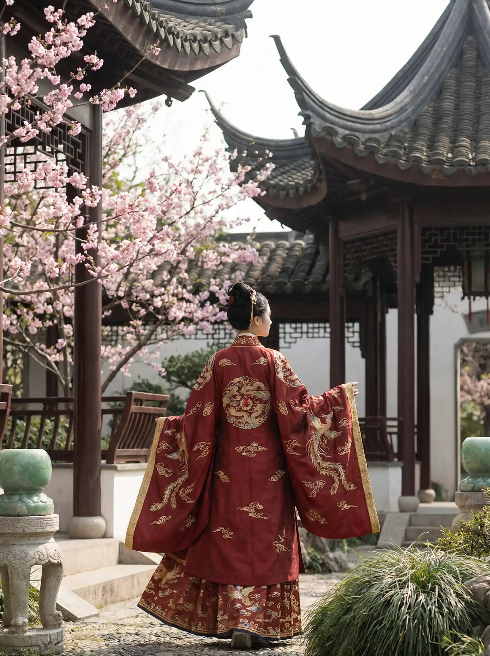 月光影院在线观看免费版 明制汉服红色凤凰刺绣